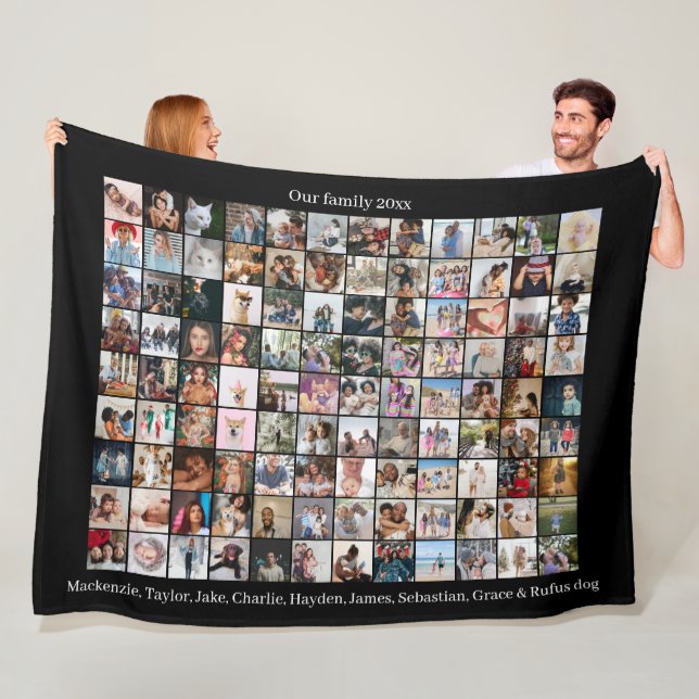 Couverture Polaire 108 Collage photo et texte Personnalisé do-it-your (En situation)