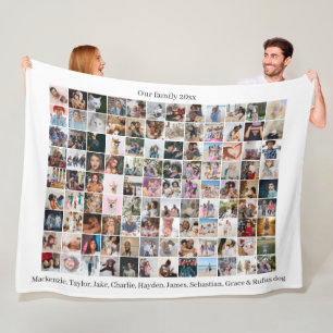 Couverture Polaire 108 Collage photo et texte Personnalisé do-it-your