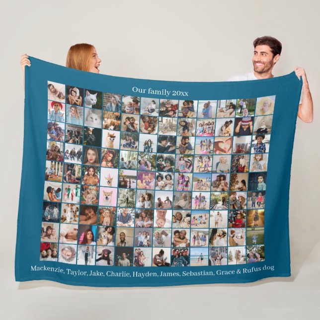 Couverture Polaire 108 Collage photo et texte Personnalisé do-it-your (En situation)