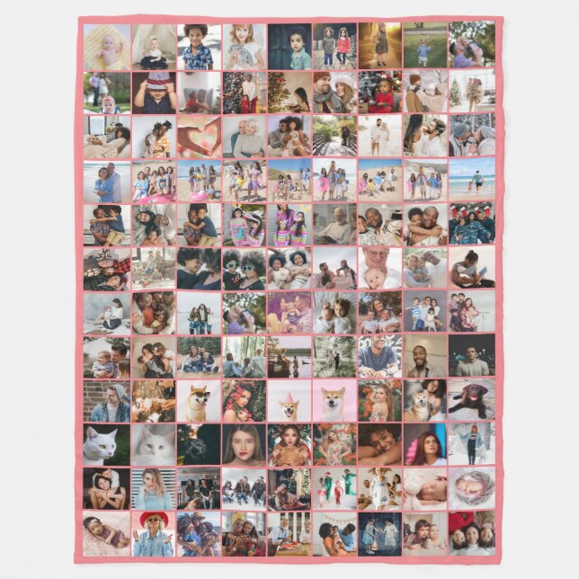 Couverture Polaire 108 Photo Collage unique Personnalisé do-it-yourse (Devant)
