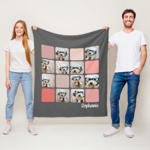Couverture Polaire 10 Collage de photos - vous pouvez changer la coul
