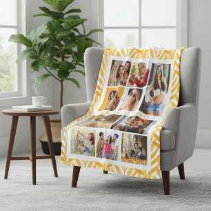 Couverture Polaire 10 Photo Moderne Design Aquarelle Feuilles Nom