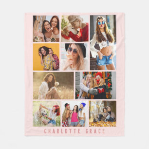 Couverture Polaire 10 Photo Simple Moderne Minimal Rose Stylish Nom