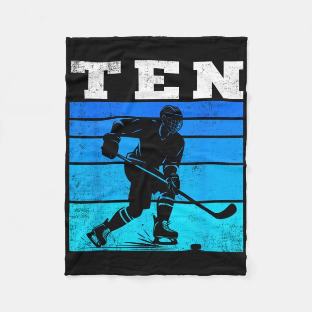 Couverture Polaire 10th Birthday Ice Hockey Boys Ten Hockey Birthday  (Devant)