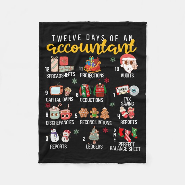 Couverture Polaire 12 Days Of An Accountant, Xmas Party, Funny Accoun (Devant)