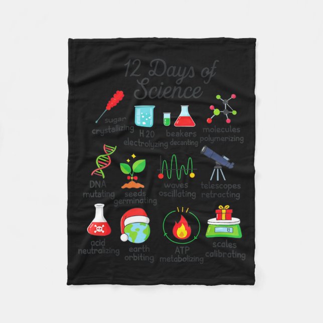 Couverture Polaire 12 Days Of Science Funny Science Teacher Christmas (Devant)