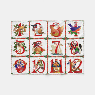 Couverture Polaire 12 Jours De Caillot De Noël Imprimer Cadeaux