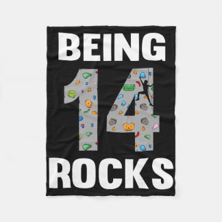 Couverture Polaire 14 Year Old Rock Climber Birthday 14th Climber Bei