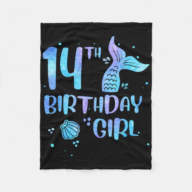 Couverture Polaire 14th Birthday Girl Mermaid 14th Toddlers Back To S (Devant)
