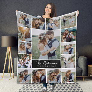 Couverture Polaire 15 Photo Collage Monogram Name