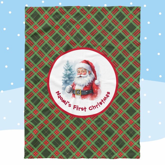 Couverture Polaire 1er Noël du bébé Personnaliser Nom Père Noël (Créateur téléchargé)