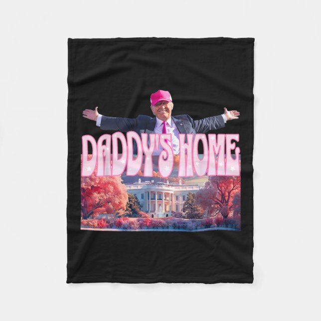 Couverture Polaire 2024 Daddys Home Funny Trump Pink Take America Bac (Devant)