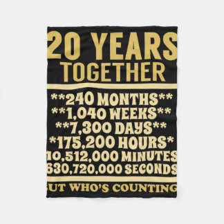 Couverture Polaire 20 Anniversaire T Chemise 20e Mariage Coup cadeau