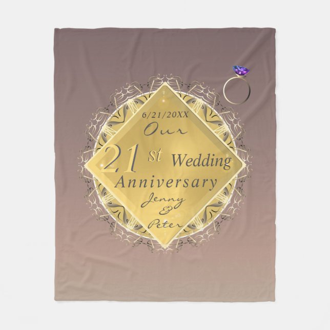 Couverture Polaire 21e anniversaire du Mariage laiton et laiton d'oli (Devant)