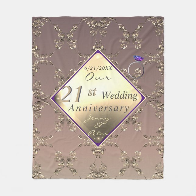 Couverture Polaire 21e anniversaire du Mariage laiton et laiton d'oli (Devant)