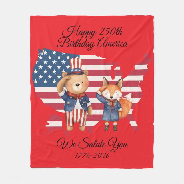 Couverture Polaire 250th Birthday America Fleece Blanket (Devant)