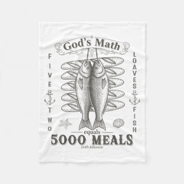 Couverture Polaire 2 Fishes 5 Breads Jesus Feeds The 5000 Christian B (Devant)