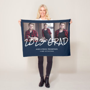 Couverture Polaire 3 Photo Collage Navy 2023 Graduation