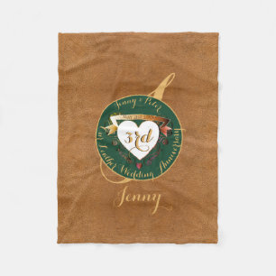 Couverture Polaire 3e anniversaire du Mariage Image en cuir