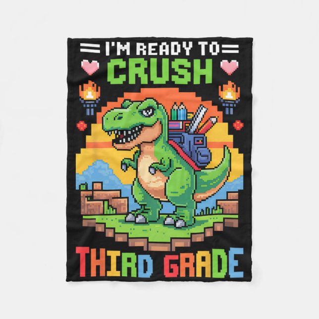 Couverture Polaire 3ème Je suis prêt à écraser le dinosaure de joueur (Devant)