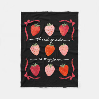 Couverture Polaire 3rd Grade Is Jam Cute Strawberry Teacher Back To