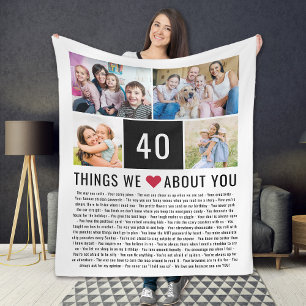 Couverture Polaire 40 Choses Que Nous Aimons De Vous   40e anniversai