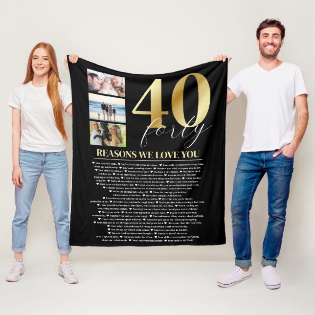 Couverture Polaire 40 Raisons pour lesquelles nous vous aimons Cadeau (En situation)