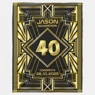 Couverture Polaire 40e anniversaire Art Déco Gold Black Great Gatsby