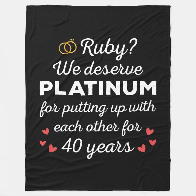 Couverture Polaire 40ème anniversaire du Mariage I - Ruby Funny Coupl (Devant)