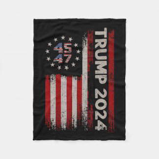 Couverture Polaire 45 47 Donald Trump 2024 Élection du drapeau améric