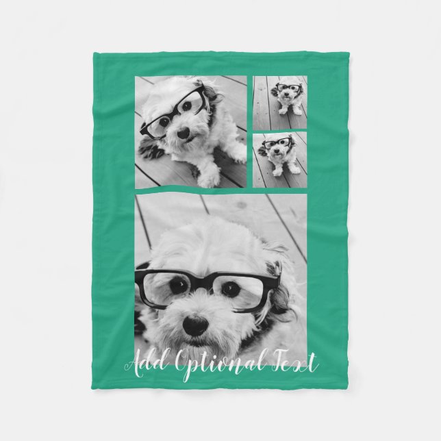 Couverture Polaire 4 Collage de photos Texte facultatif — PEUT Modifi (Devant)