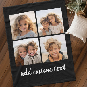 Couverture Polaire 4 Collage de photos - vous pouvez changer la coule