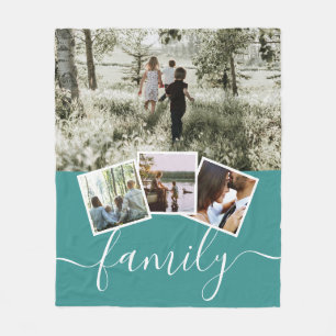 Couverture Polaire 4 Famille de collages photo personnalisée