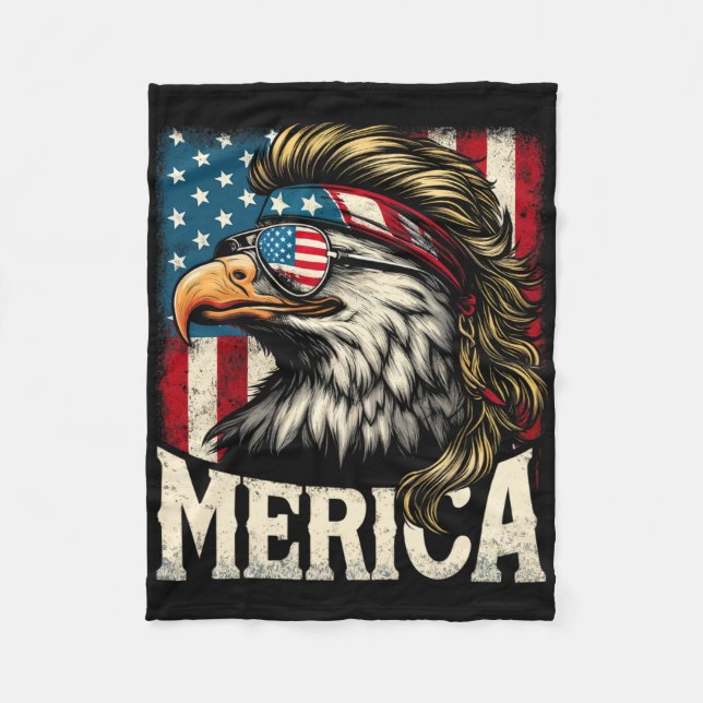 Couverture Polaire 4 juillet Aigle Funny Patriotique Juillet 4 Usa Me (Devant)