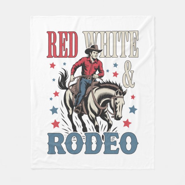 Couverture Polaire 4 juillet Rodeo Cowboy (Devant)
