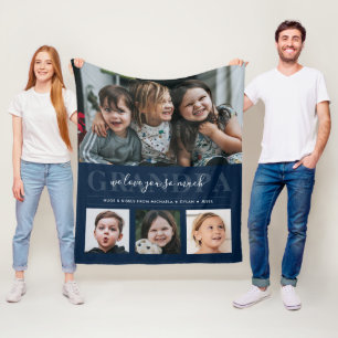 Couverture Polaire 4-Photo Collage & Custom Texte Grandpa/Grampa/Othe