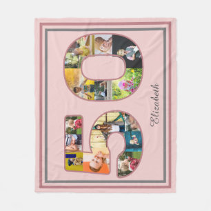 Couverture Polaire 50e anniversaire de fête Photo Collage Dusty Blush
