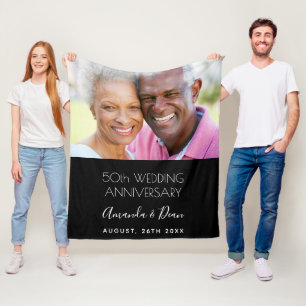 Couverture Polaire 50e anniversaire mariage photo moderne élégant