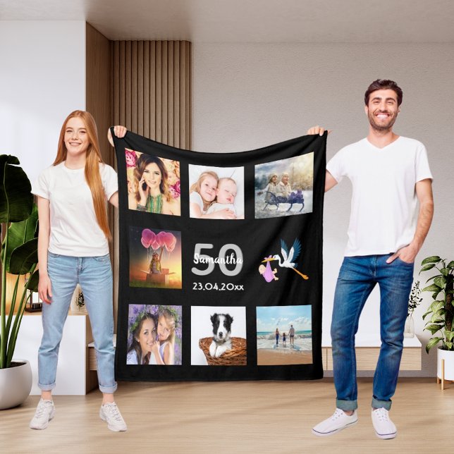 Couverture Polaire 50e anniversaire photo collage noir (Créateur téléchargé)