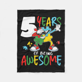 Couverture Polaire 5 Anniversaire Autiste Garçon Fille Autisme Aware