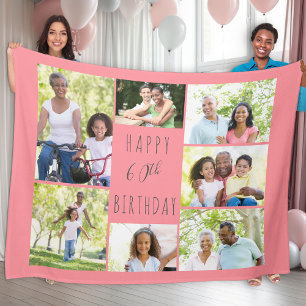 Couverture Polaire 60e anniversaire 7 Collage de photos Coral et Grey