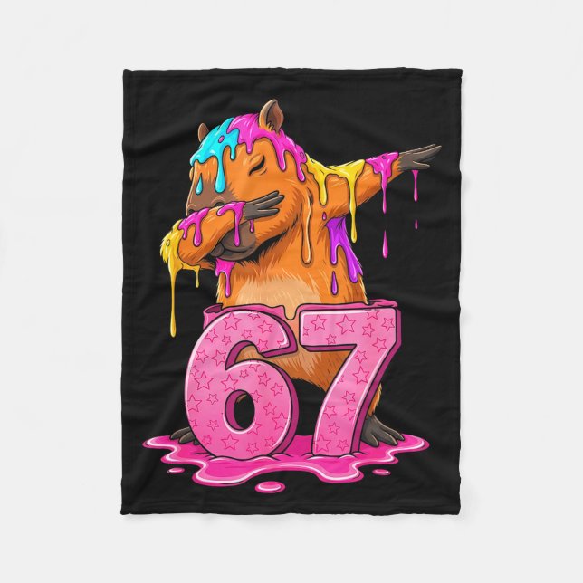Couverture Polaire 67 Animals Funny 67 Brainrot Youth Kids Capybara 6 (Devant)