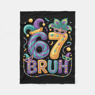 Couverture Polaire 67 Bruh Mardi Gras Carnaval Masque Coloré Fête Fu