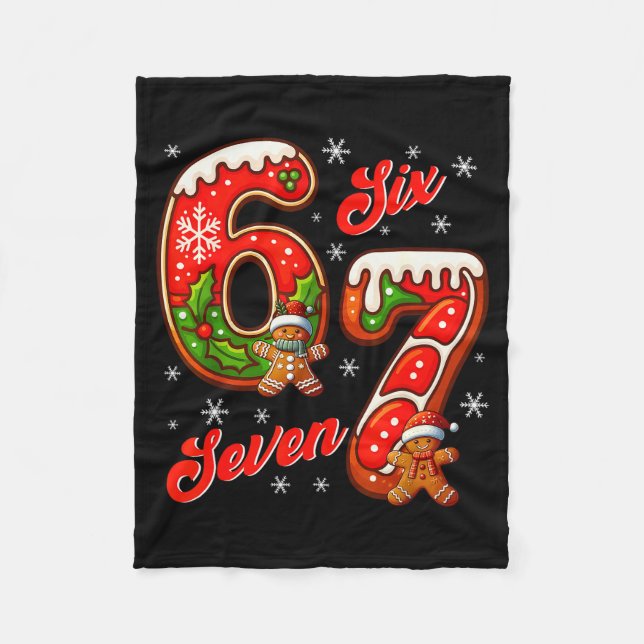 Couverture Polaire 67 Christmas Meme Saying 6 7 Meme Costume Xmas  (Devant)