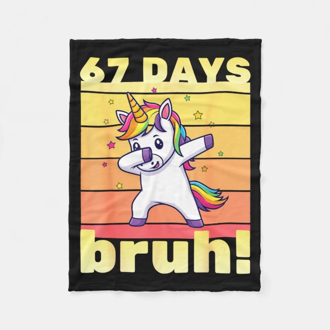 Couverture Polaire 67 Days Of School Bruh Funny Teacher Kids Dabbing  (Devant)