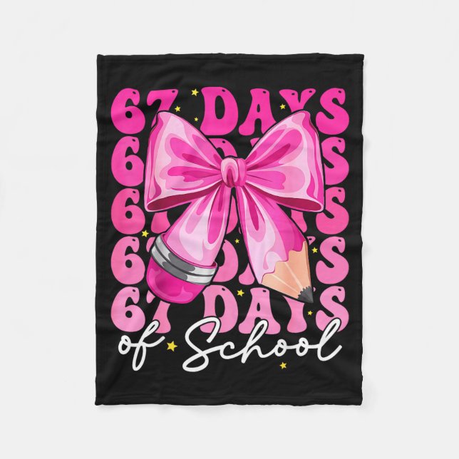 Couverture Polaire 67 Days Of School Coquette Bow Six Seven Meme Teac (Devant)