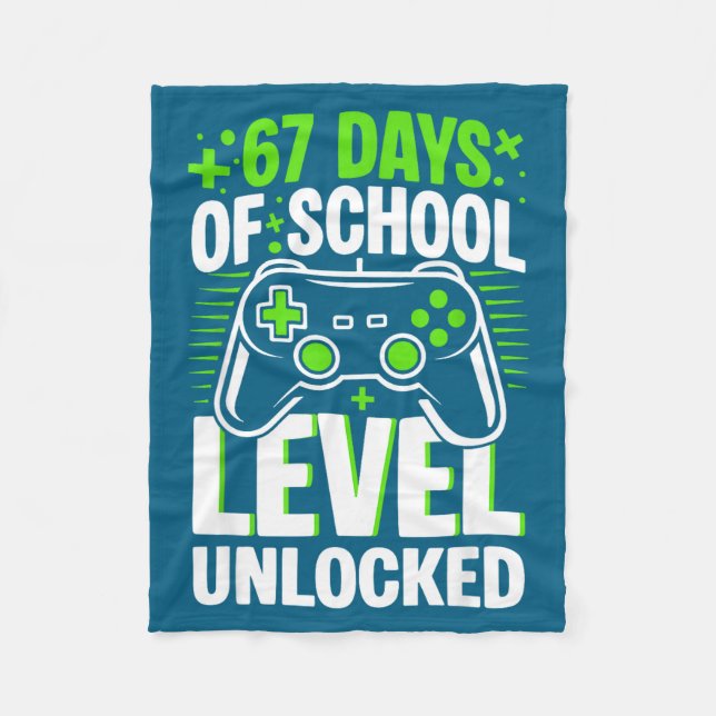 Couverture Polaire 67 Days Of School Level Unlocked 67 Meme Gamer  (Devant)