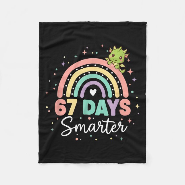 Couverture Polaire 67 Days Smarter Funny Dragon Rainbow Kids 67 Meme  (Devant)