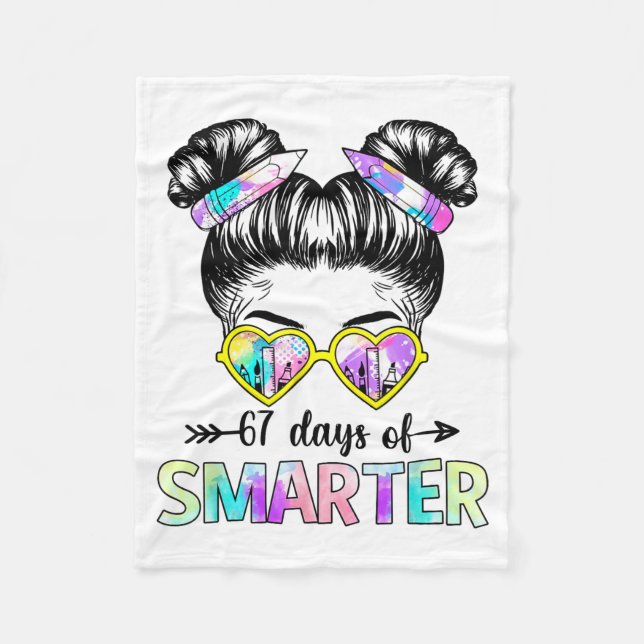 Couverture Polaire 67 Days Smarter Messy Bun Six Seven 67th Day Of Sc (Devant)