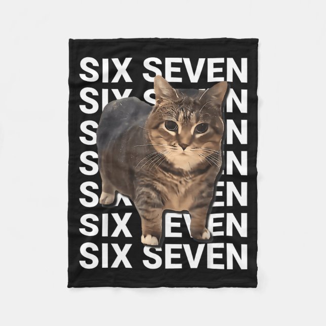 Couverture Polaire 67 Funny Cat Six Seven Meme Gen Z Alpha Humor Anim (Devant)